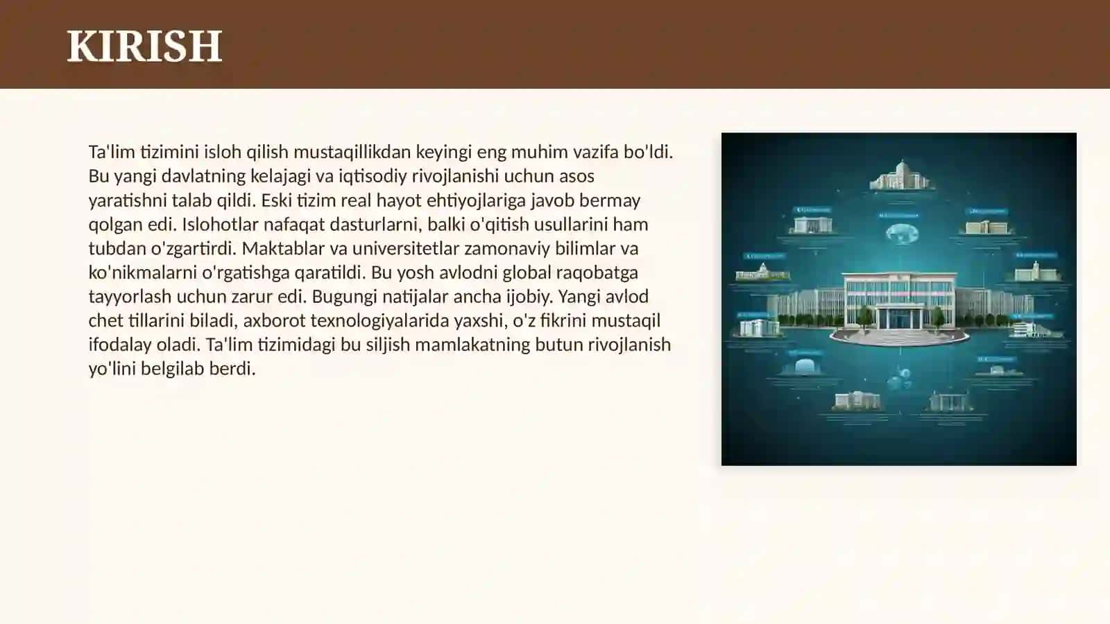 MUSTAQILLIK YILLARIDA O‘ZBEKISTONDA TA’LIM TIZIMINING ISLOH QILINISHI 3