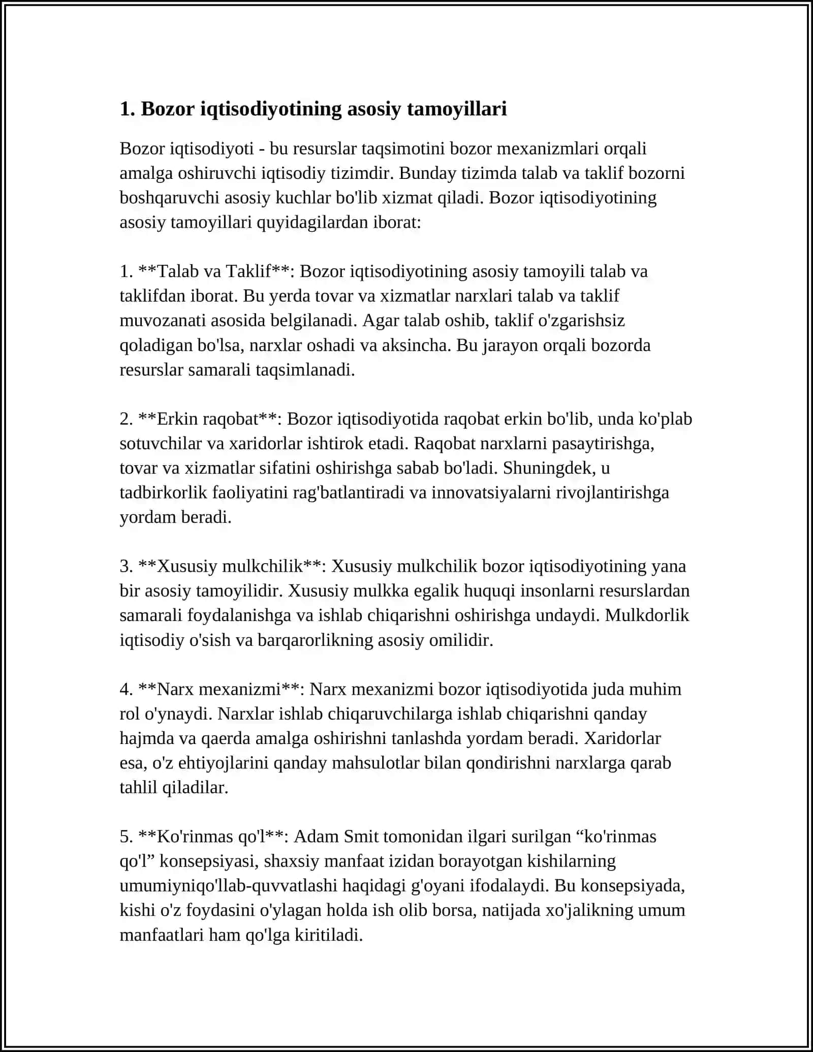 BOZOR IQTISODIYOTI VA OʻZBEKISTONNIG UNGA OʻTISH TAMOYILLARI 3