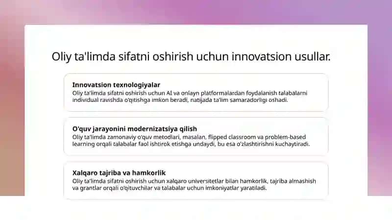 Oliy ta'lim va undan keyingi ta'limning takomillashtirilishi 3