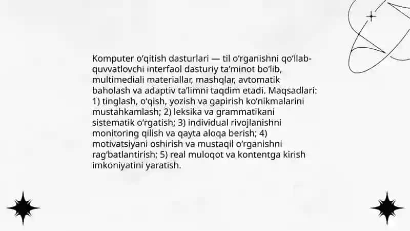 Komputer oʻqitish dasturlari 3