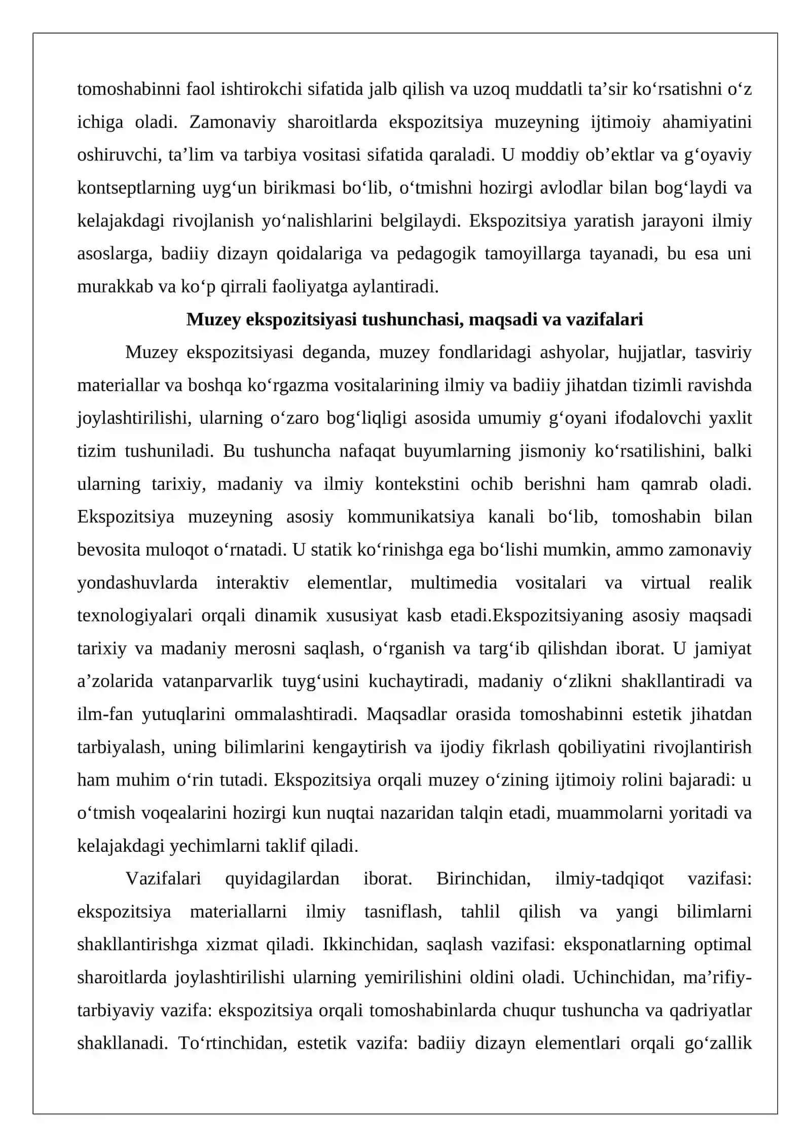 Muzey ekspozitsiyasi, badiiy-me’moriy yechimi va loyihalashning ilmiy asoslari 3