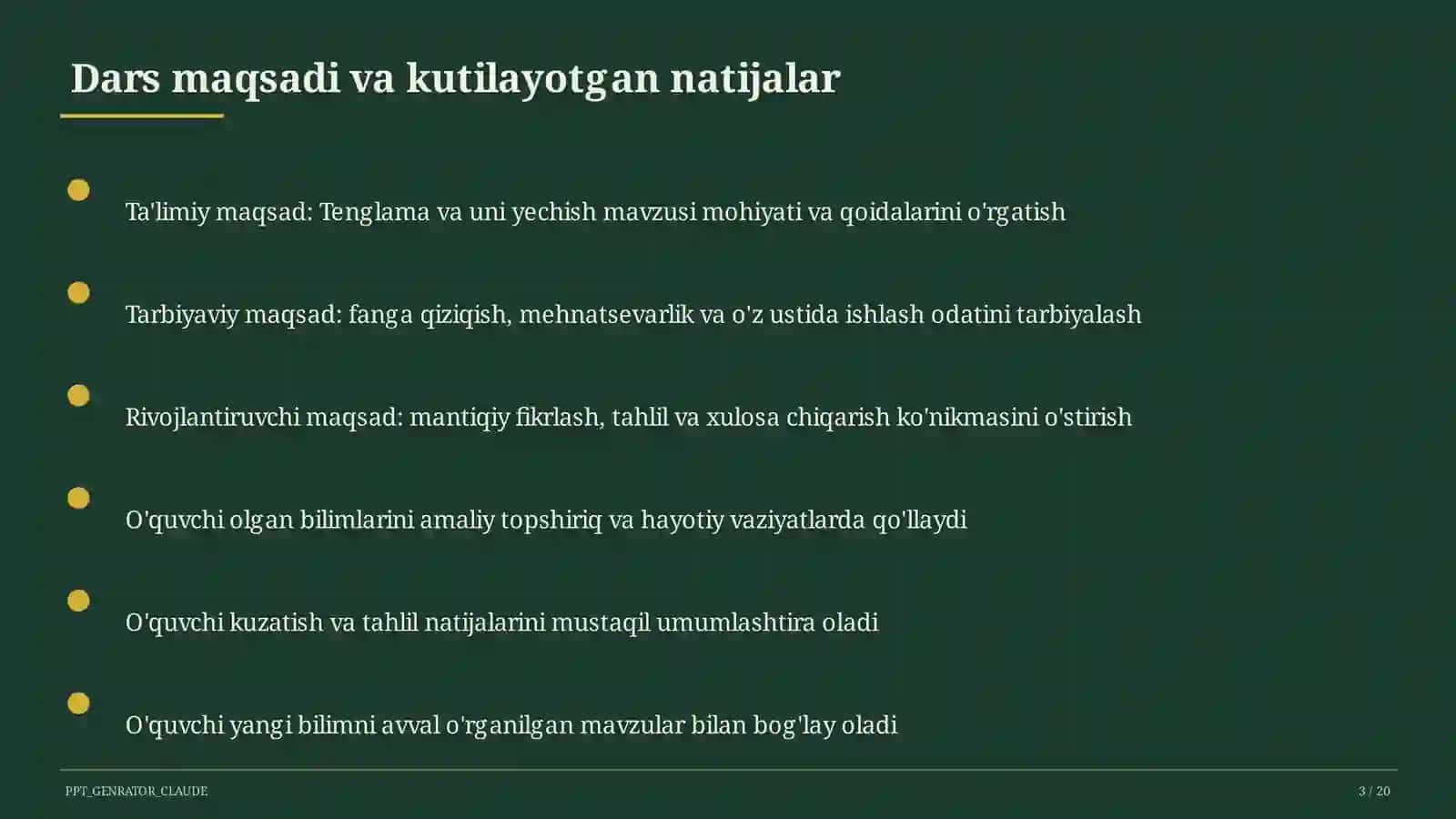 Tenglama va uni yechish (5-sinf) 3