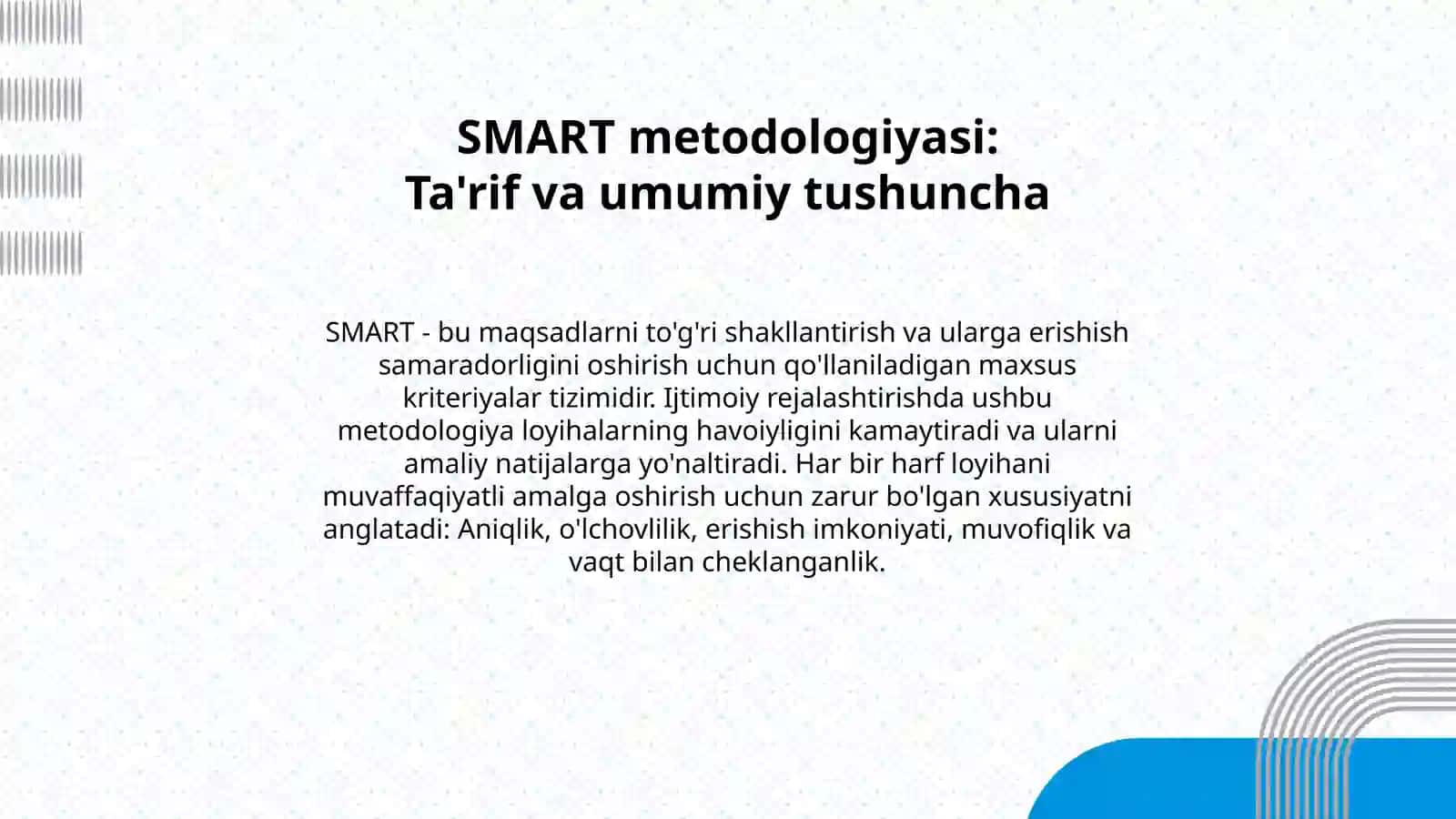 Ijtimoiy rejalashtirishda SMART 3