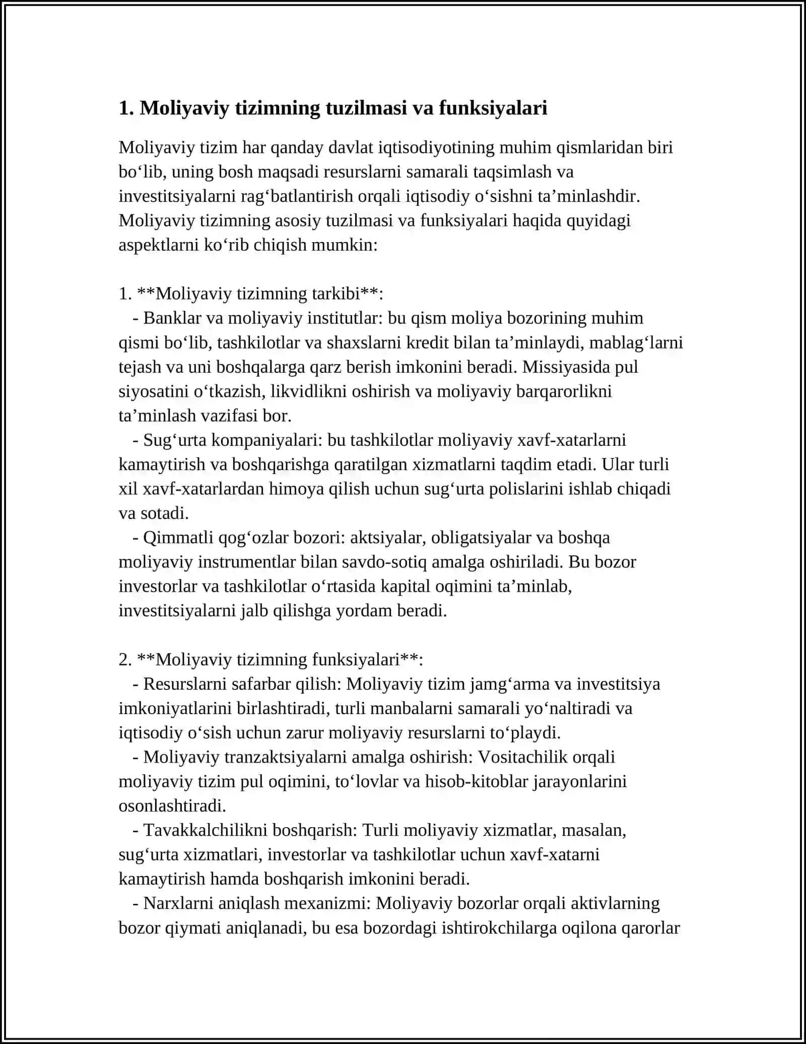 Moliya tizimi va moliyaviy siyosat 3