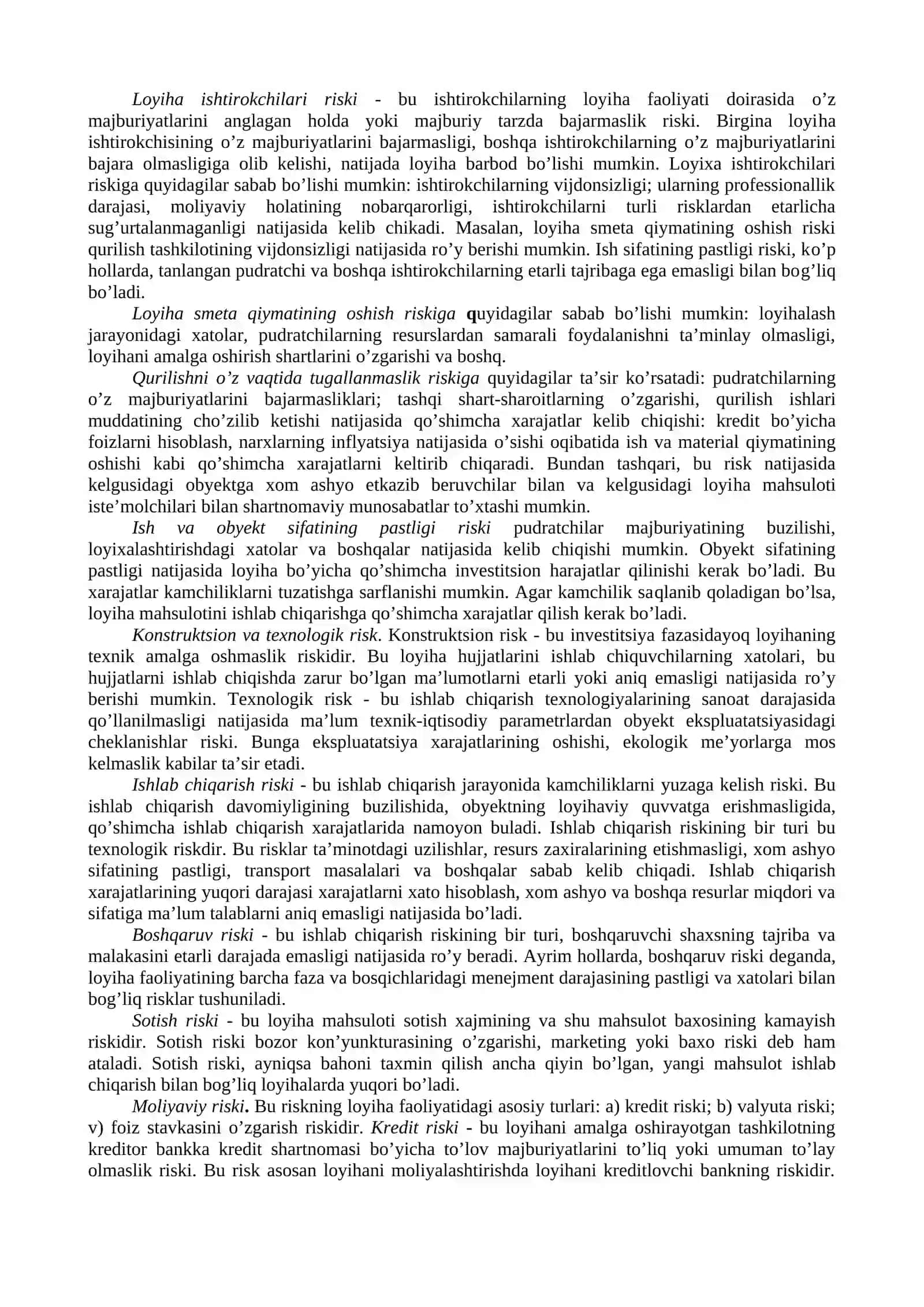Investitsiya risklari va ularni pasaytirish yo’llari 3