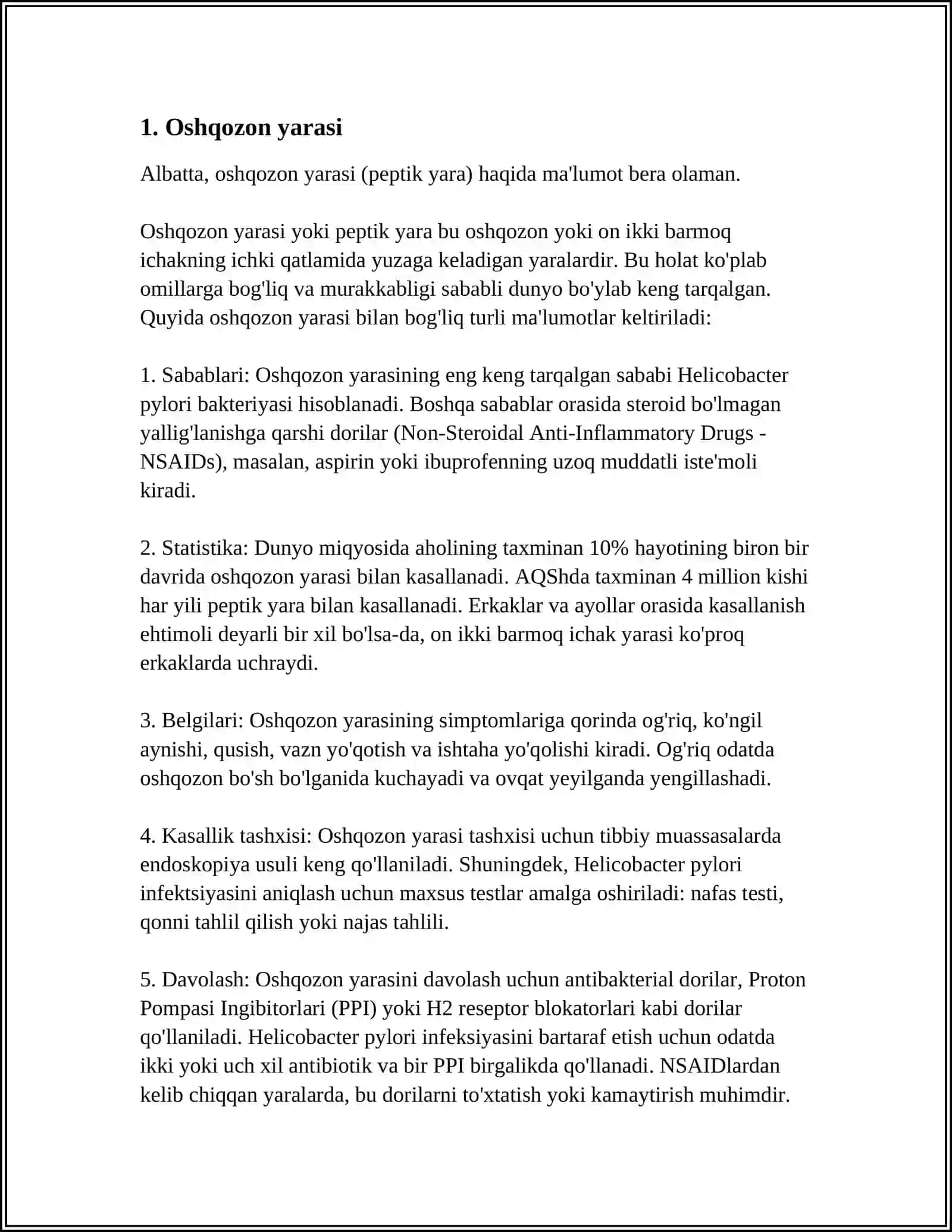 OSHQOZON ICHAK TIZIMI KASALLIKLARI TURLARI VA DAVOLASH CHORALARI 3