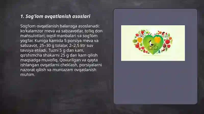 Sog‘lom turmush tarzi 3