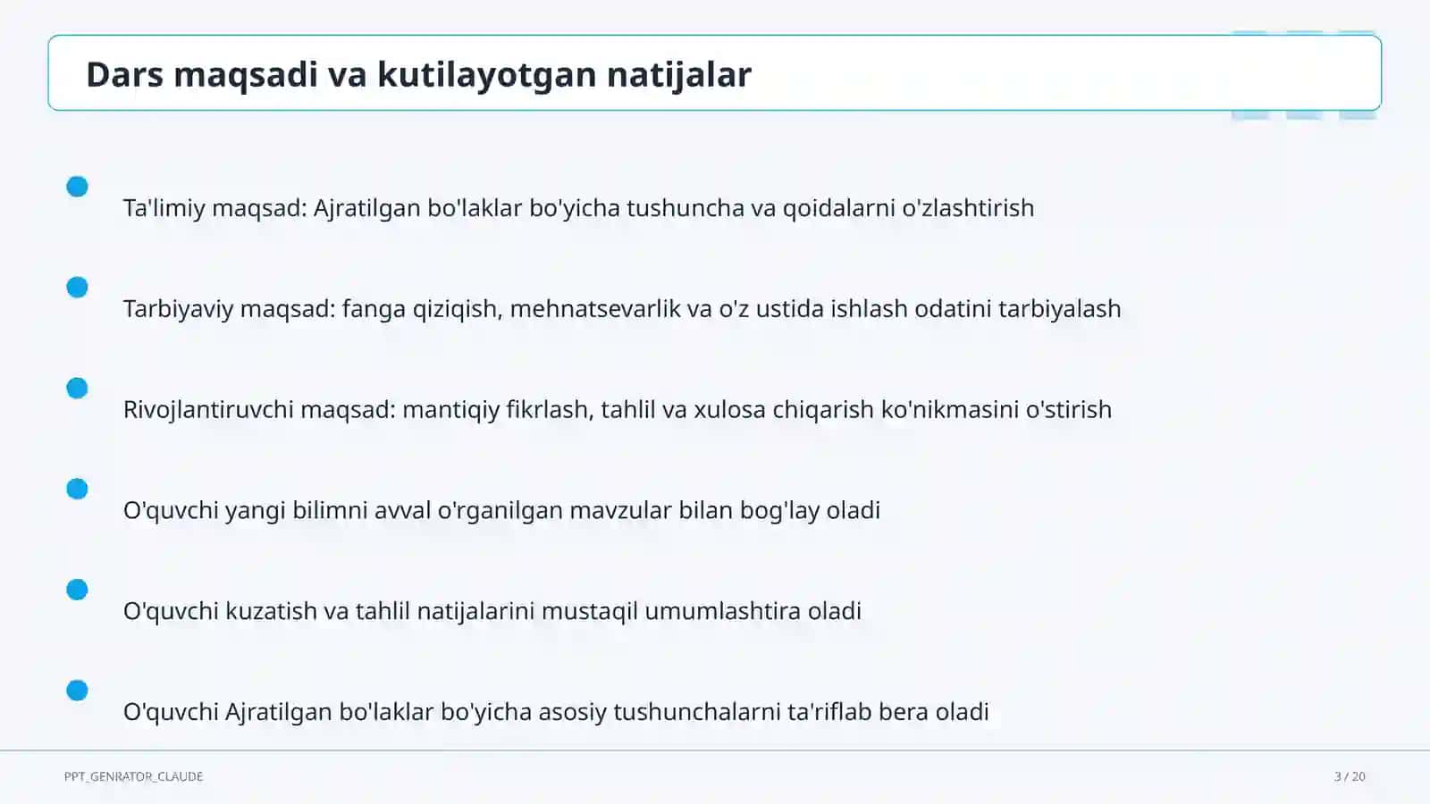 Ajratilgan bo'laklar (8-sinf) 3