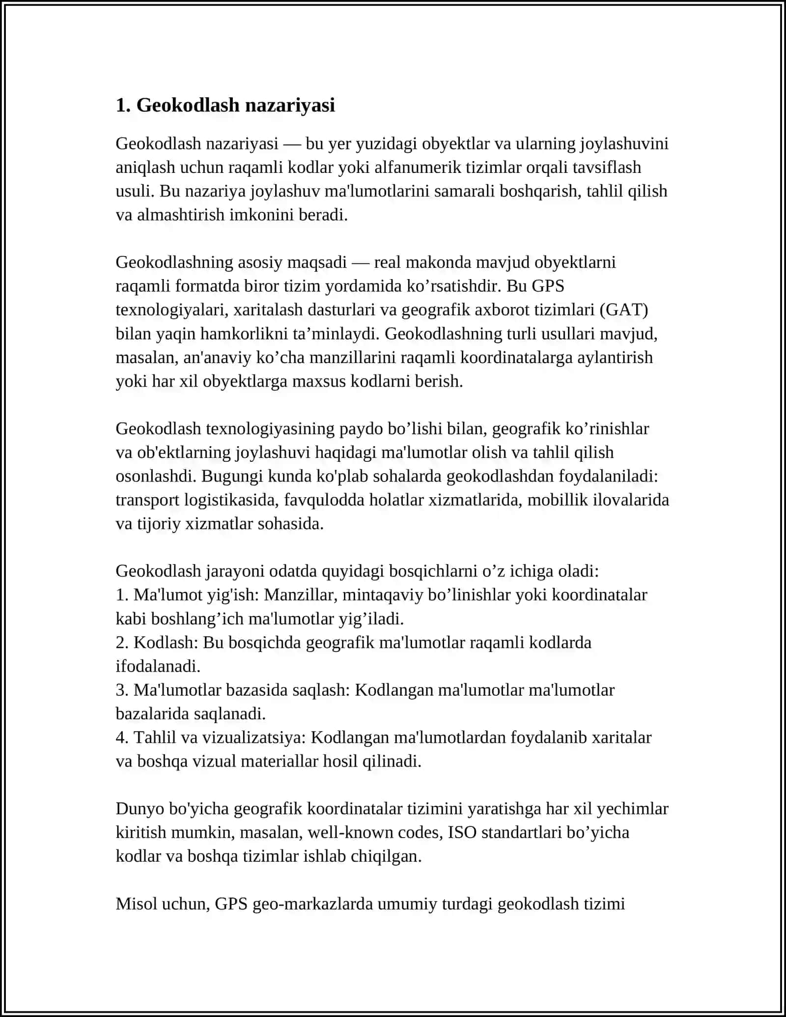 GEOKODLASH MAYDON TAHLILI TAMOYILLARI 3