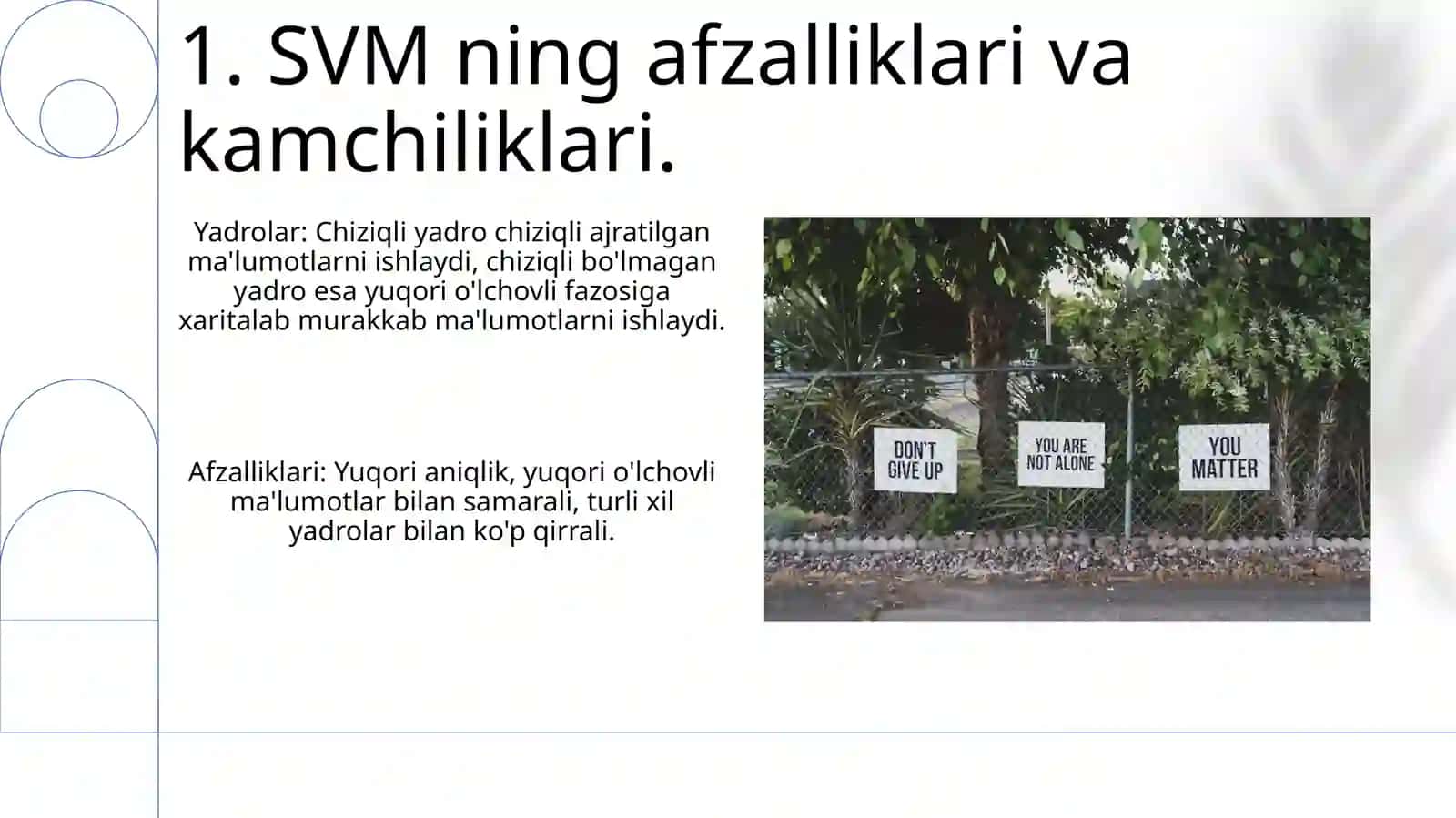 Vektorli mashinalarni go'llab-quvvatlash (SVM): chizigli va chizigli bo'lmagan yadrolar 3