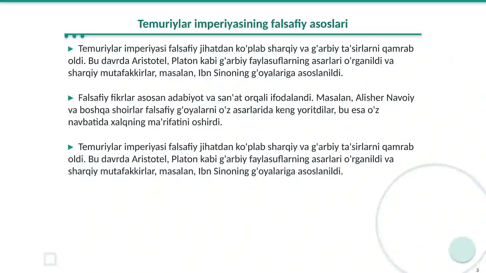 Temuriylar davrida ikkinchi renessans falsafasi va fan rivoji 3