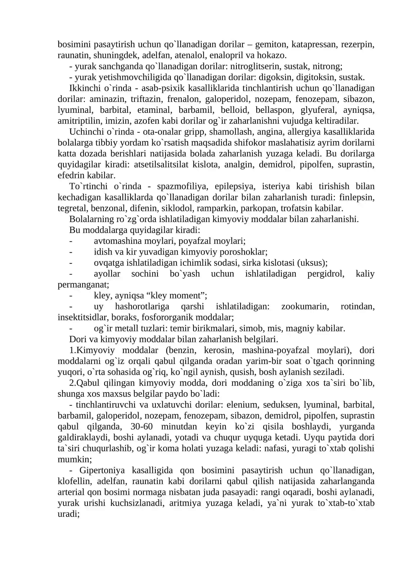 Kimyoviy va dori moddalar bilan zaharlanishda tibbiy yordam 3