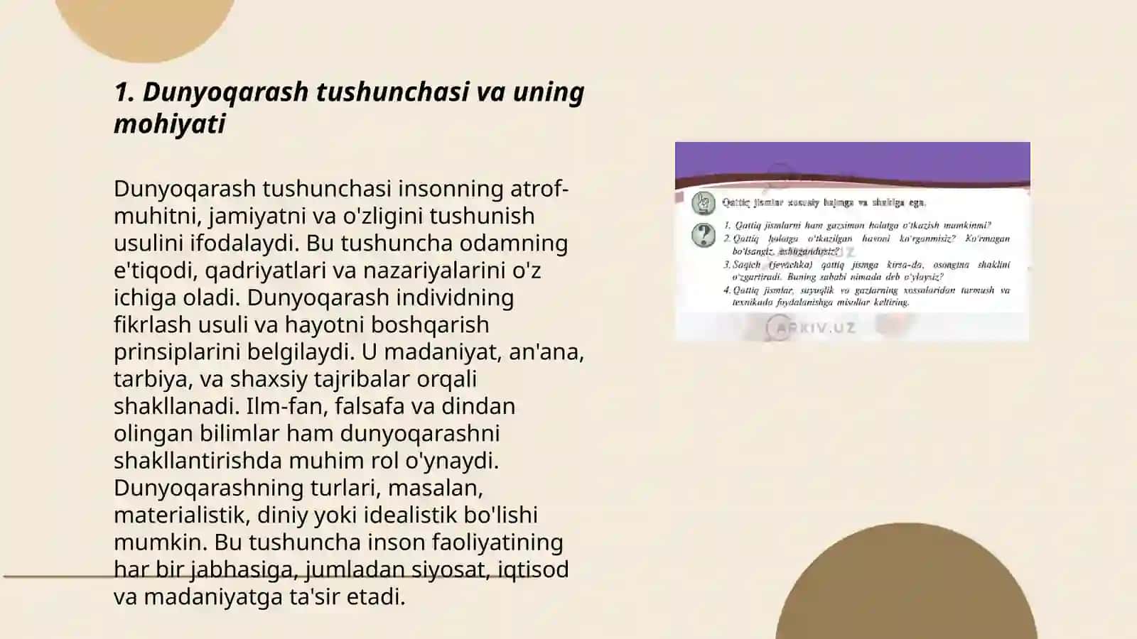 Dunyoqarashning mohiyati, tuzilishi va asosiy funksiyalari 3