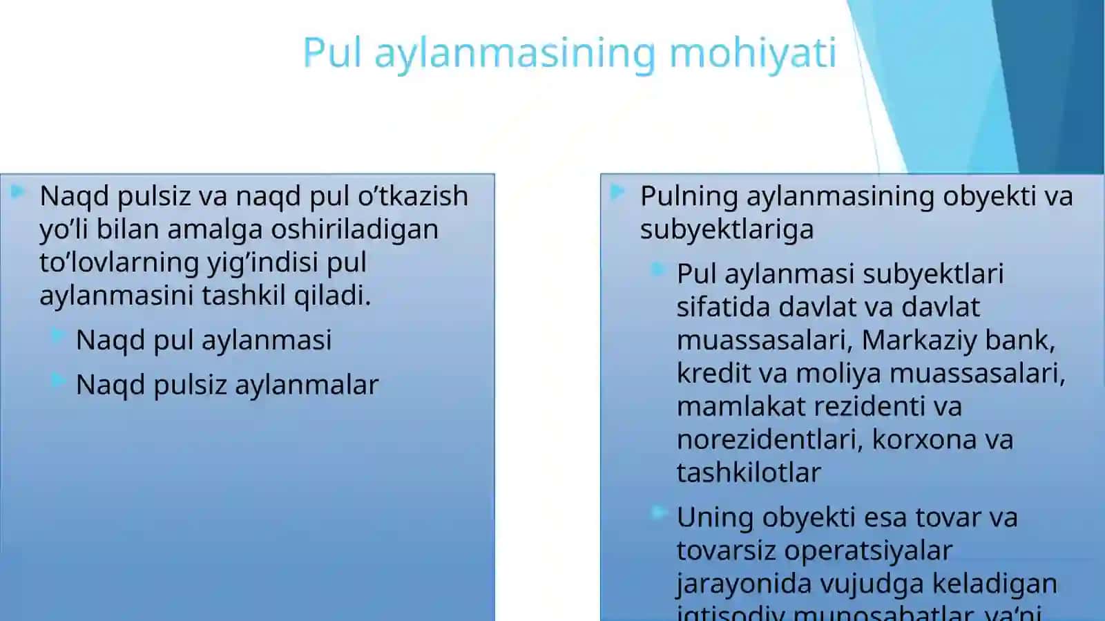 PUL AYLANMASI VA UNING TARKIBI 3