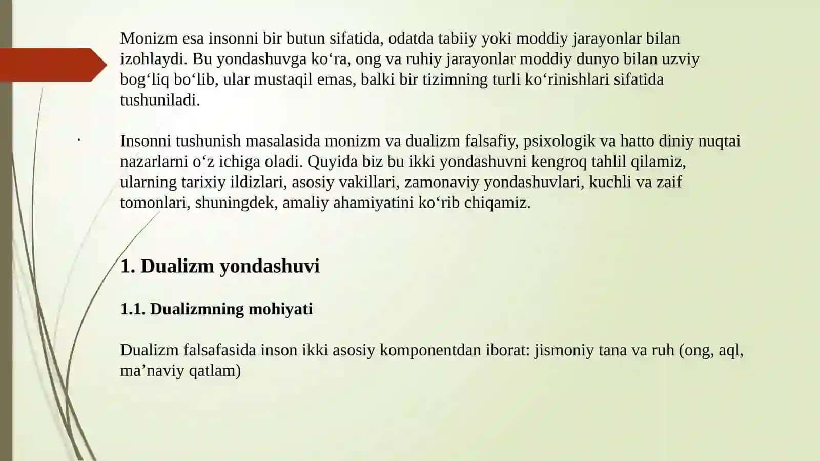 Inson nitushunish gamonizmi va dualizm 3