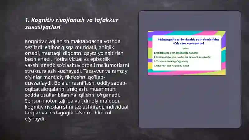 Maktabgacha yosh davrida psixik rivojlanish xususiyatlari 3