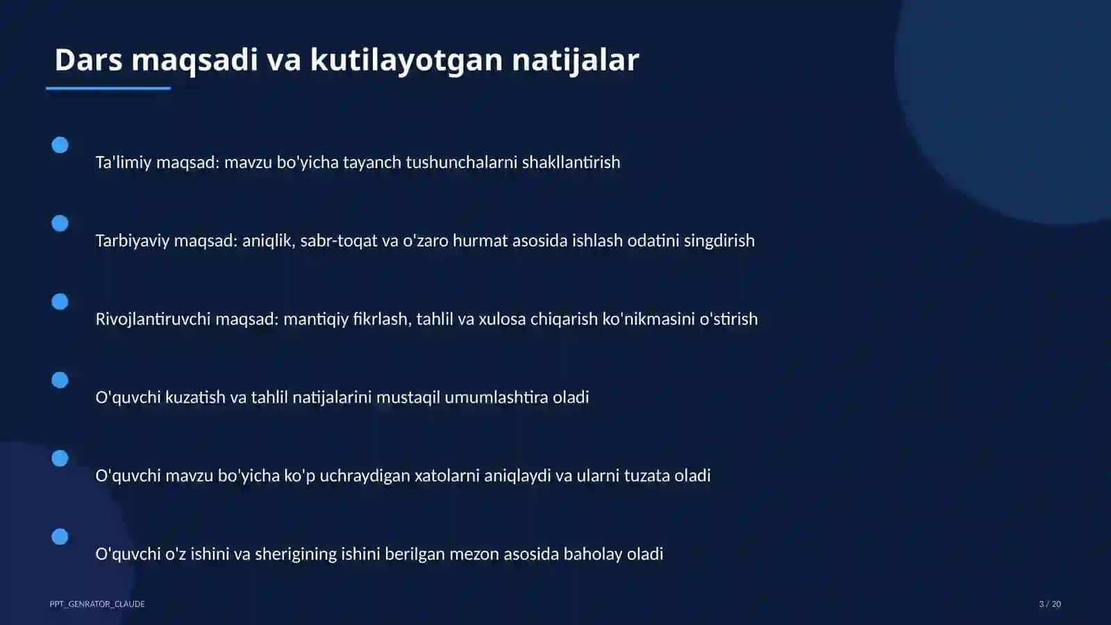 Geografiya (5–11) — takrorlash darsi uchun 3