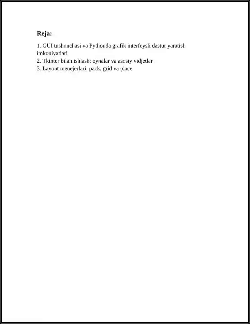 PYTHONDA GRAFIK INTERFEYSLI DASTURLAR YARATISH 3