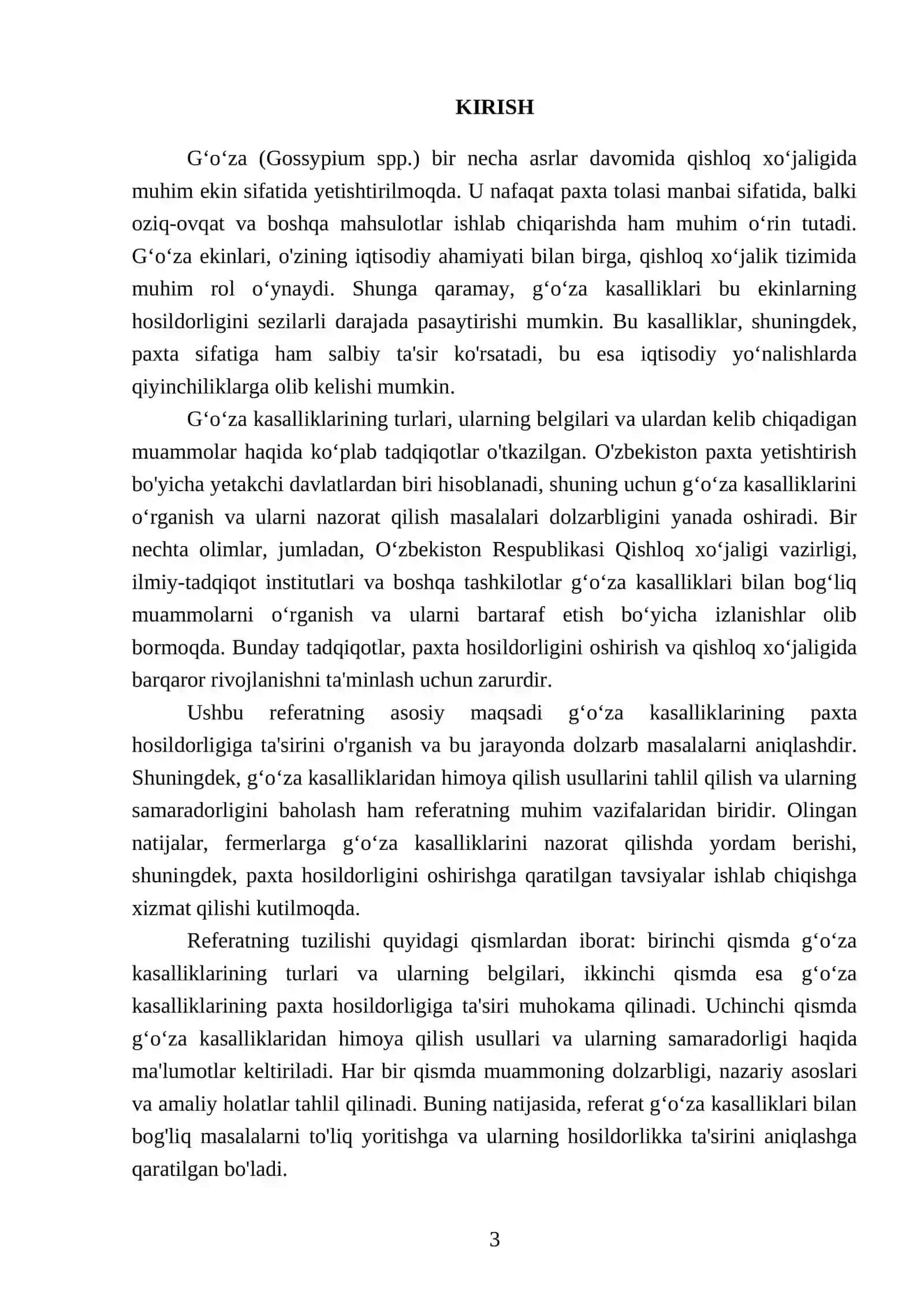 Gʻoʻza kasalliklarining paxta hosildorligiga tasiri 3