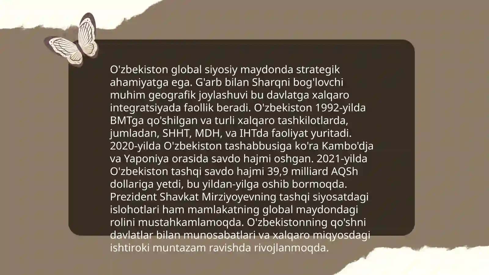 O'zbekiston jahonga yuz tutmogda 3