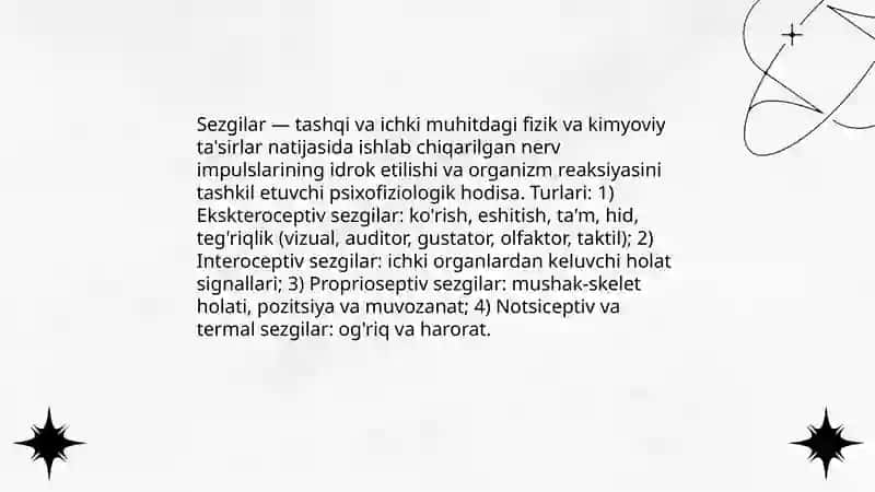 Sezgilar haqida umumiy tushuncha va uning nerv-fiziologik asoslari 3