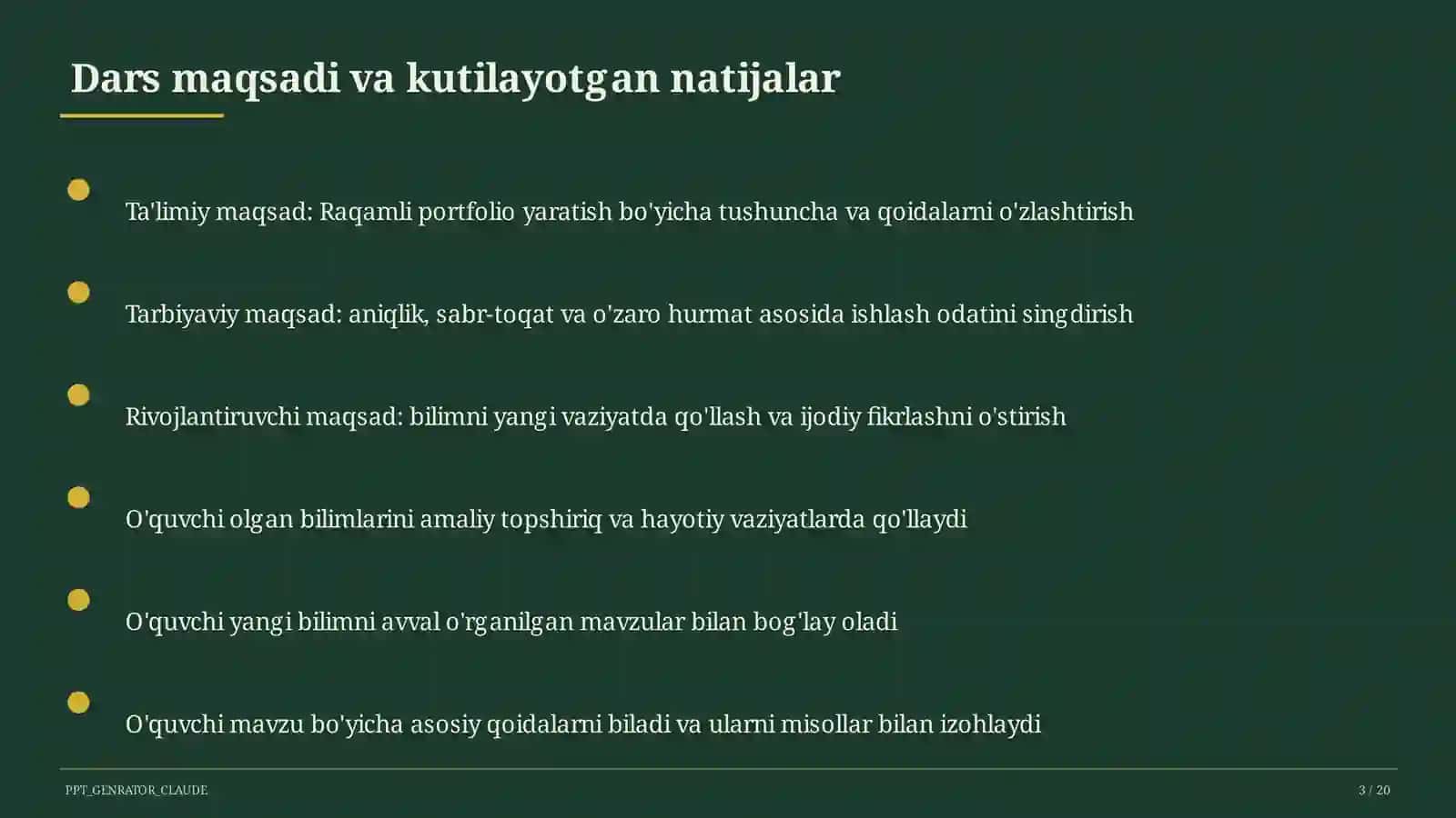Raqamli portfolio yaratish 3