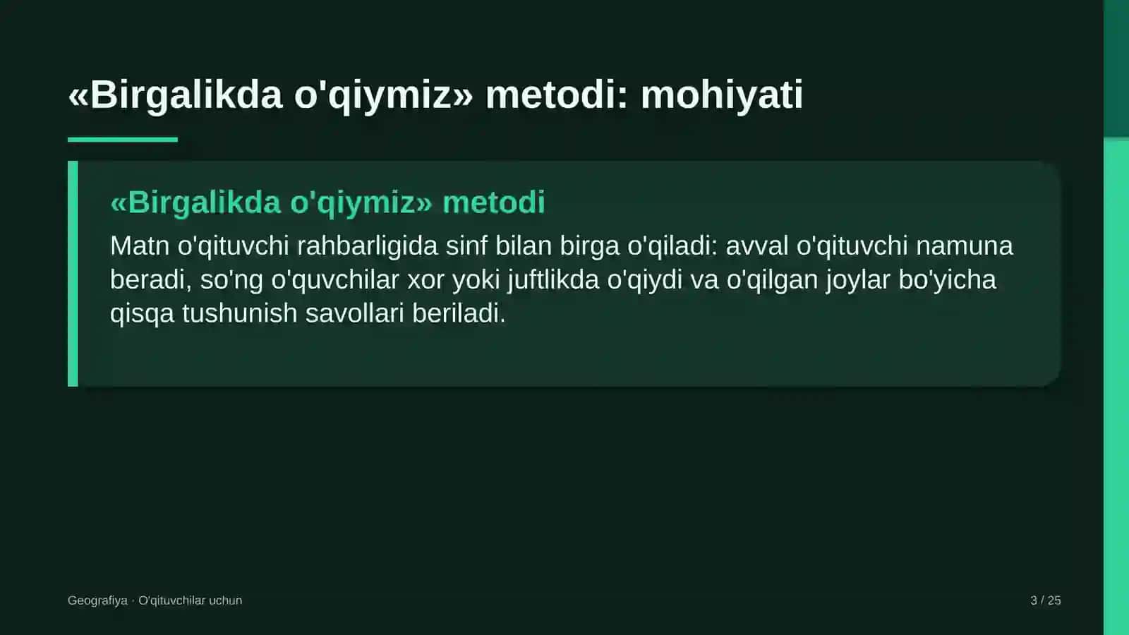 geografiya darslarida birgalikda o'qiymiz metodidan foydalanish 7368 3