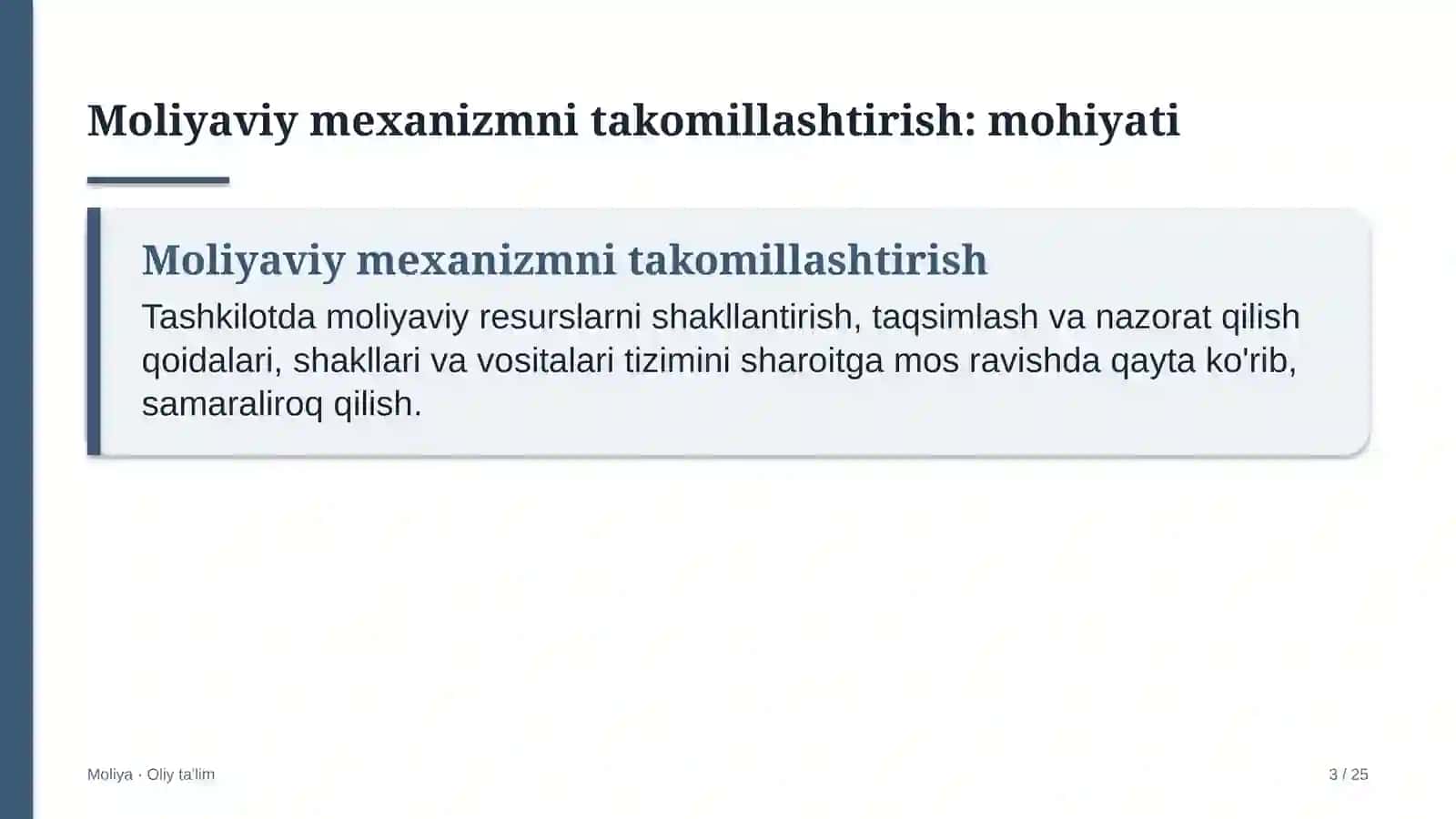Ko'ngilochar markazlarda moliyaviy mexanizmni takomillashtirish 3