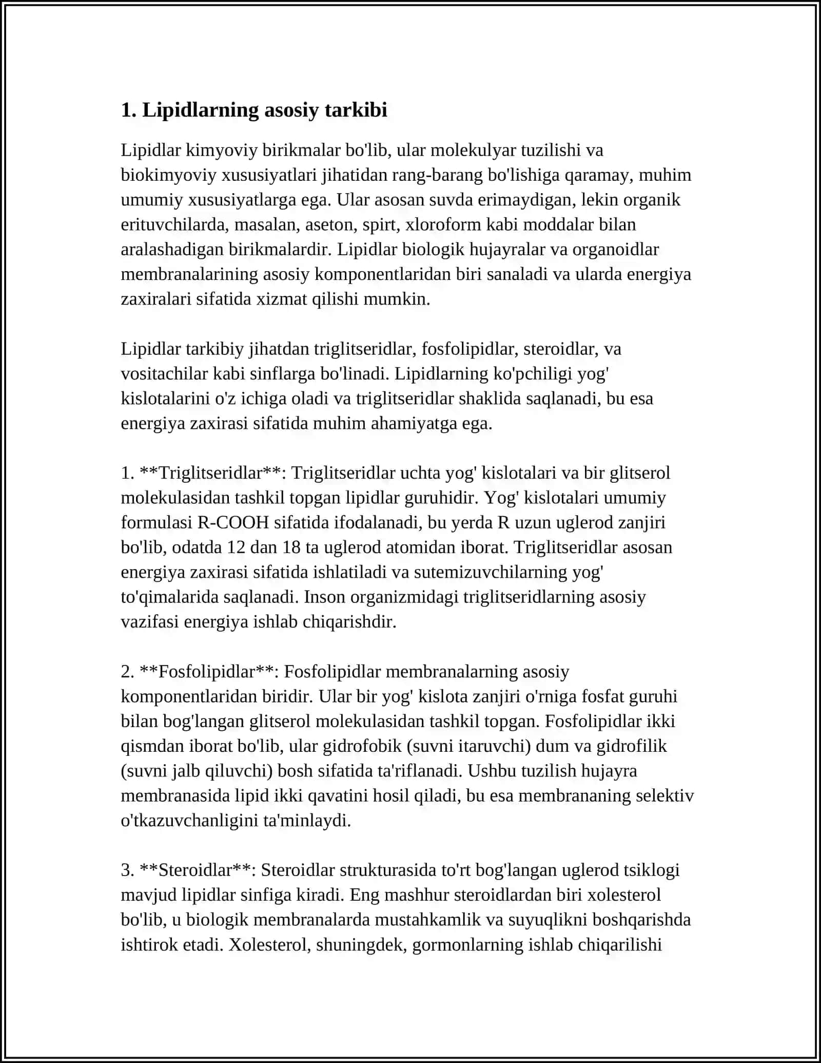 SOVINLANADIGAN ODDIY VA MURAKKAB LIPIDLAR 3
