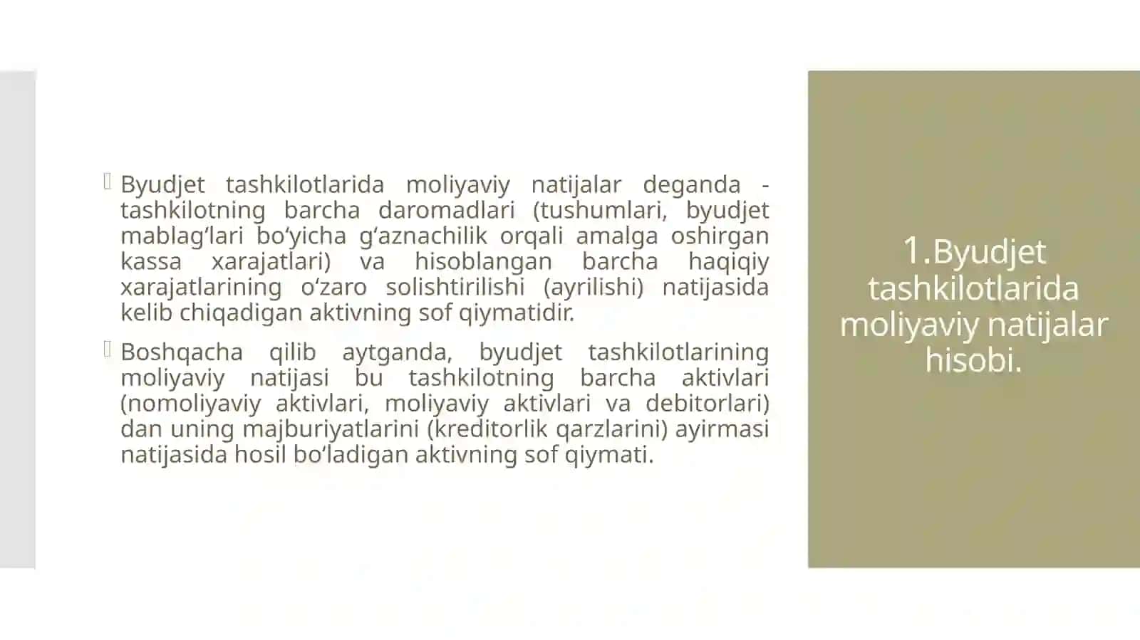 Byudjet tashkilotlarining jamg'arib boriluvchi moliyaviy natijalari hisobi 3
