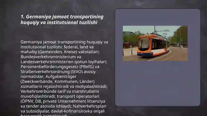 Germaniya jamoat transportida tashishni tashkil etish va boshqarish 3