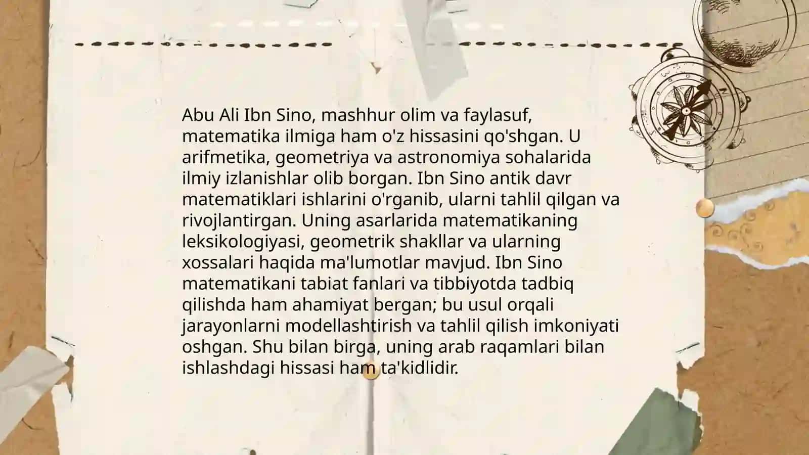 Abu Ali Ibn Sinoning matematikaga qo'shgan hissalari 3