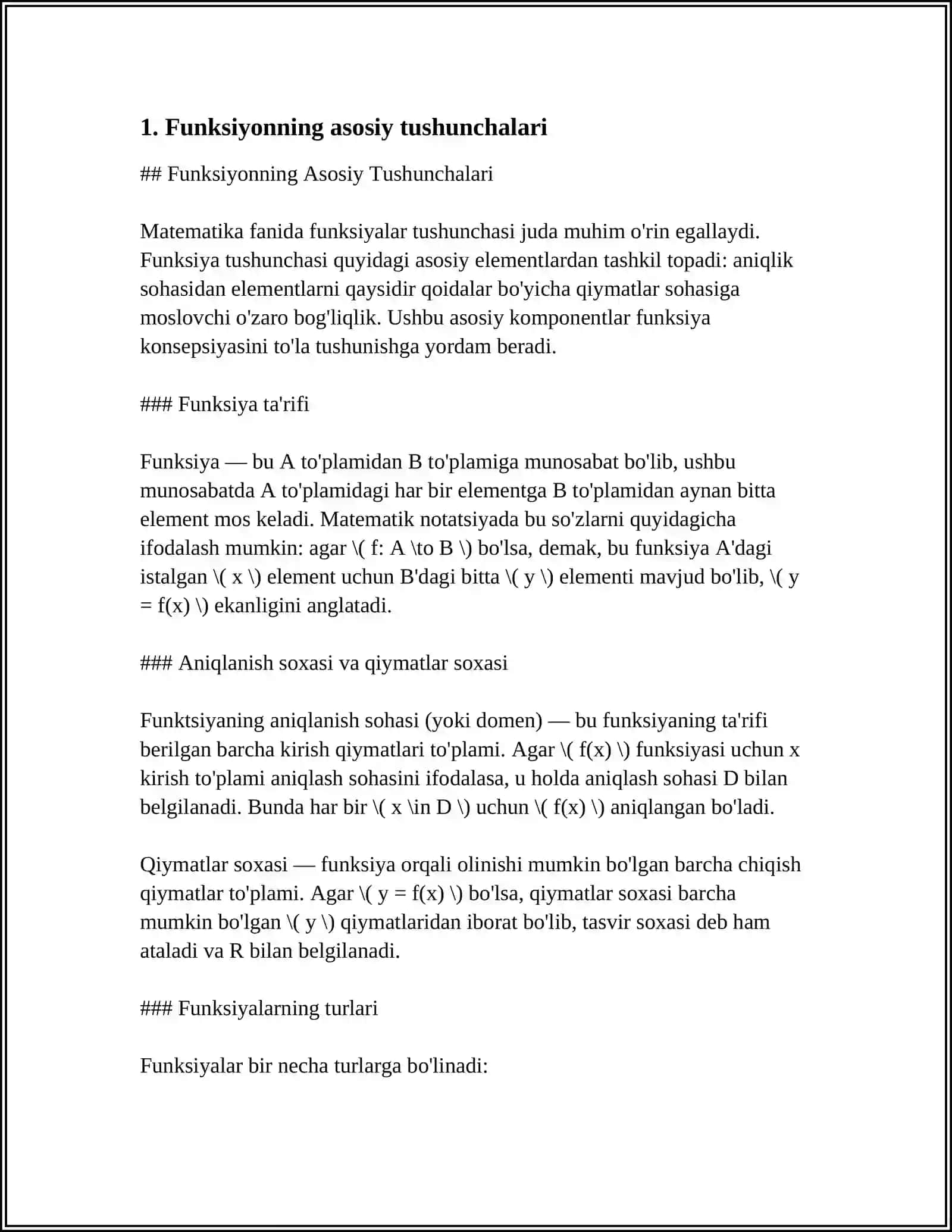 FUNKSIYALARNI FORMULALAR KO'RINISHIDA IFODALASH 3