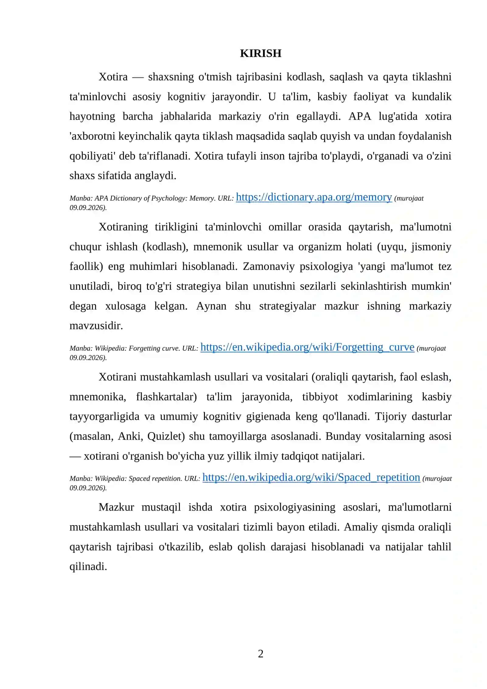 MA'LUMOTLARNI MUSTAHKAMLASH YO'LLARI, USULLARI, VOSITALARI 3