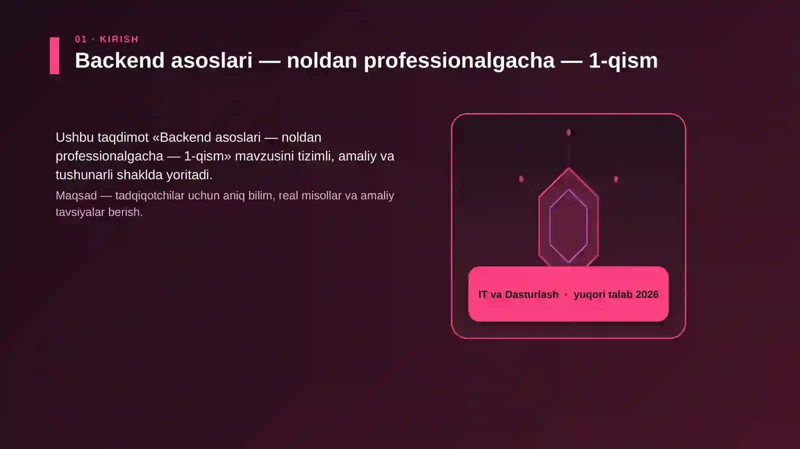 Backend asoslari — noldan professionalgacha — 1-qism 3