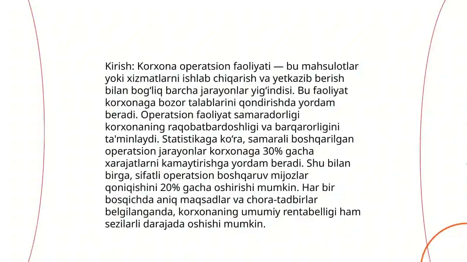 Korxona operatsion faoliyatining tahlili 3