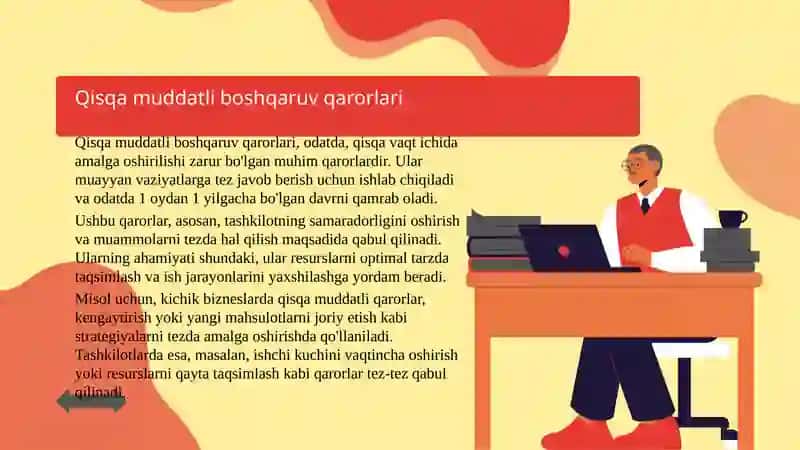Qisqa muddatli boshqaruv qarorlari 3