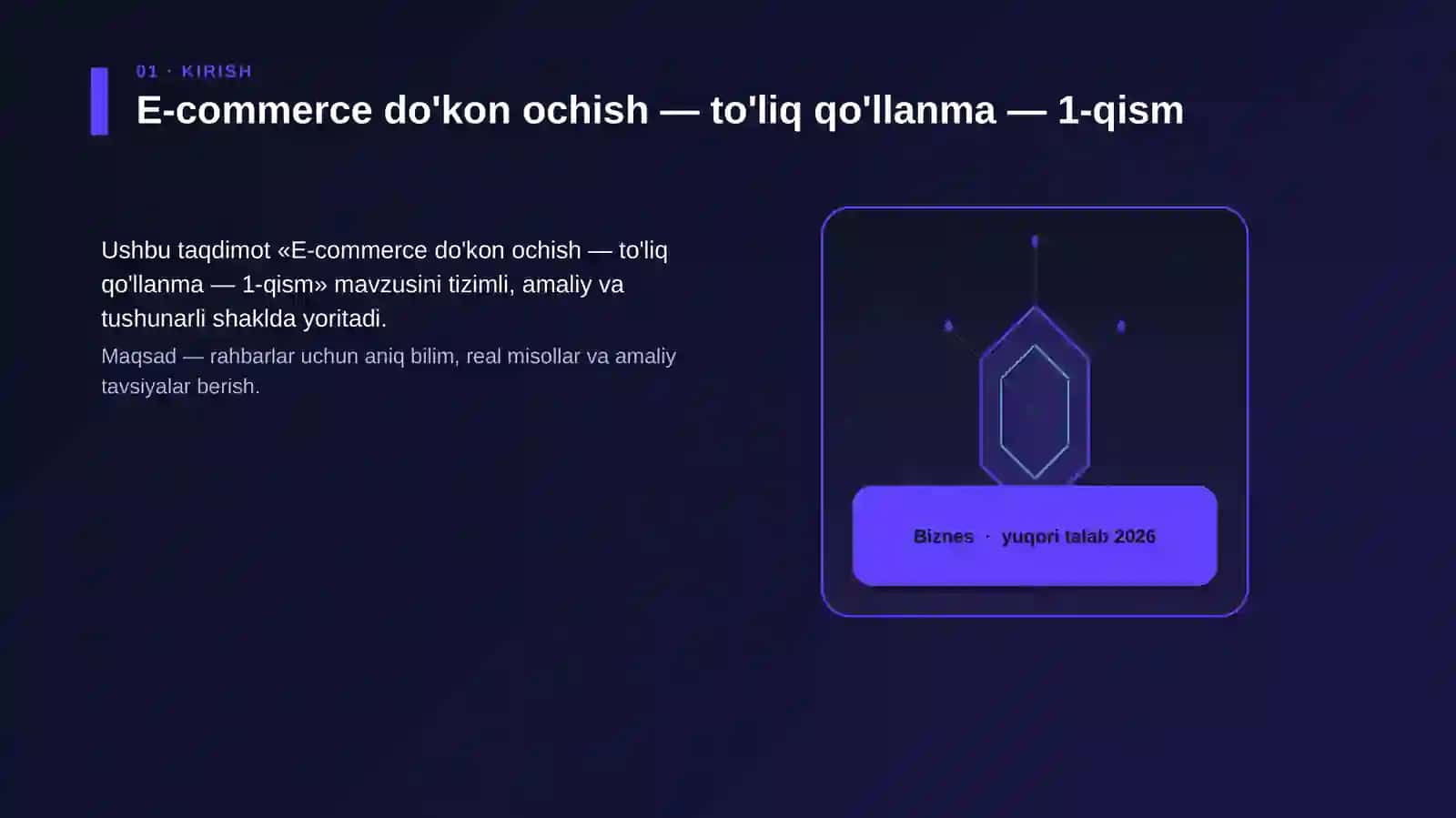 E-commerce do'kon ochish - to'liq qo'llanma - 1-qism 3