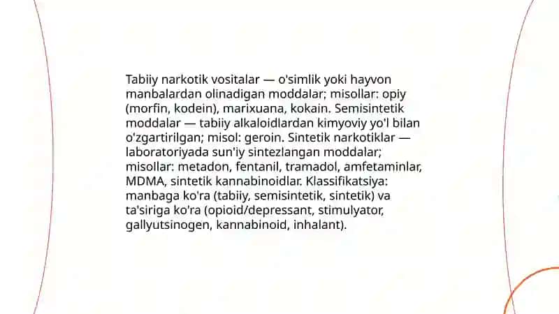 26 Tabiiy va sintetik narkotik vositalar. Foydasi va zarari 3