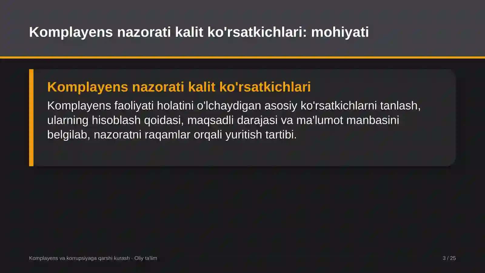 shahar yo'lovchi transportida komplayens nazorati kalit ko'rsatkichlarini belgilash 8724 3