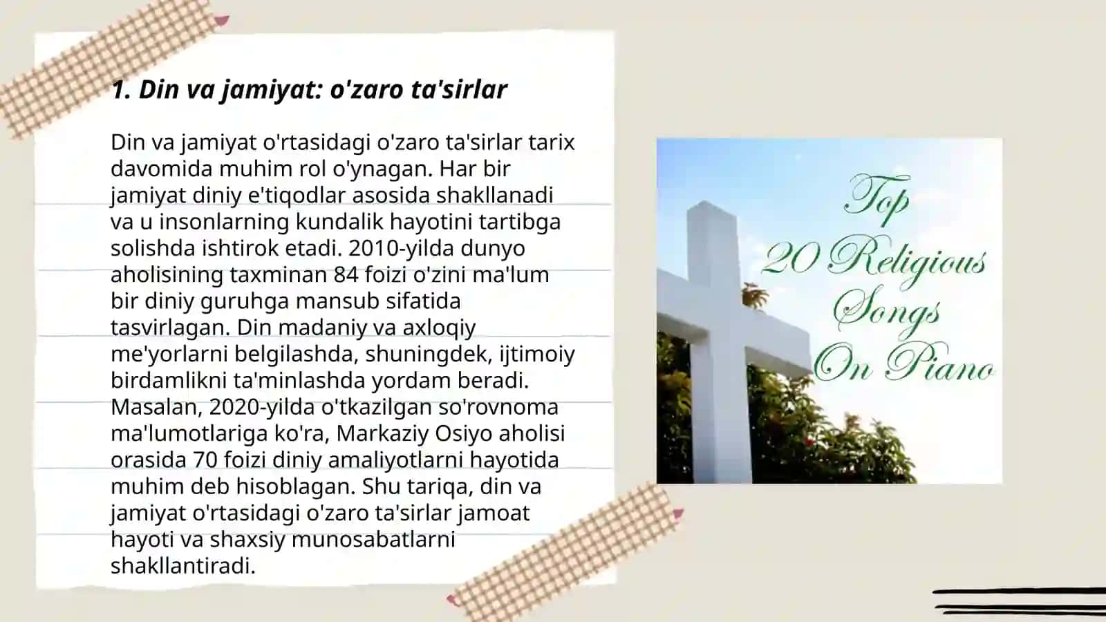 Din va jamiyat: o'zaro ta'sirlar 3