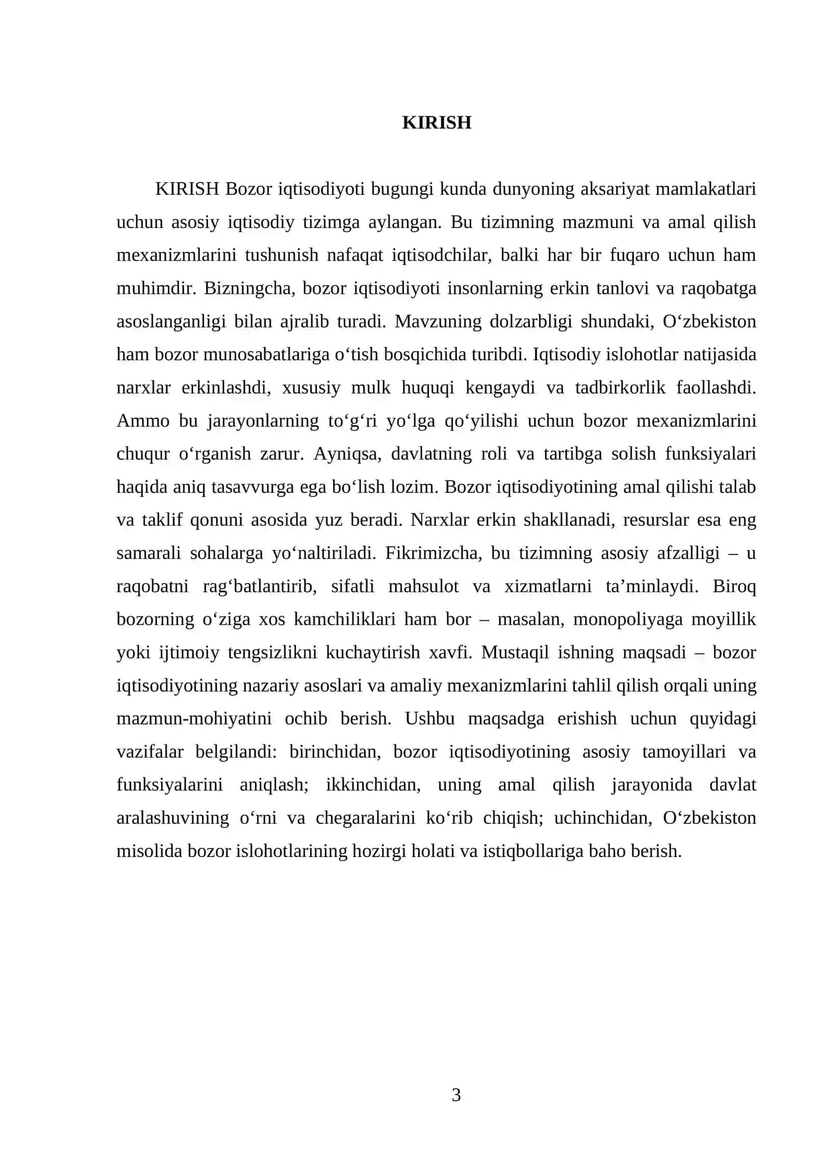 Bozor iqtisodiyotining mazmuni va amal qilishi 3