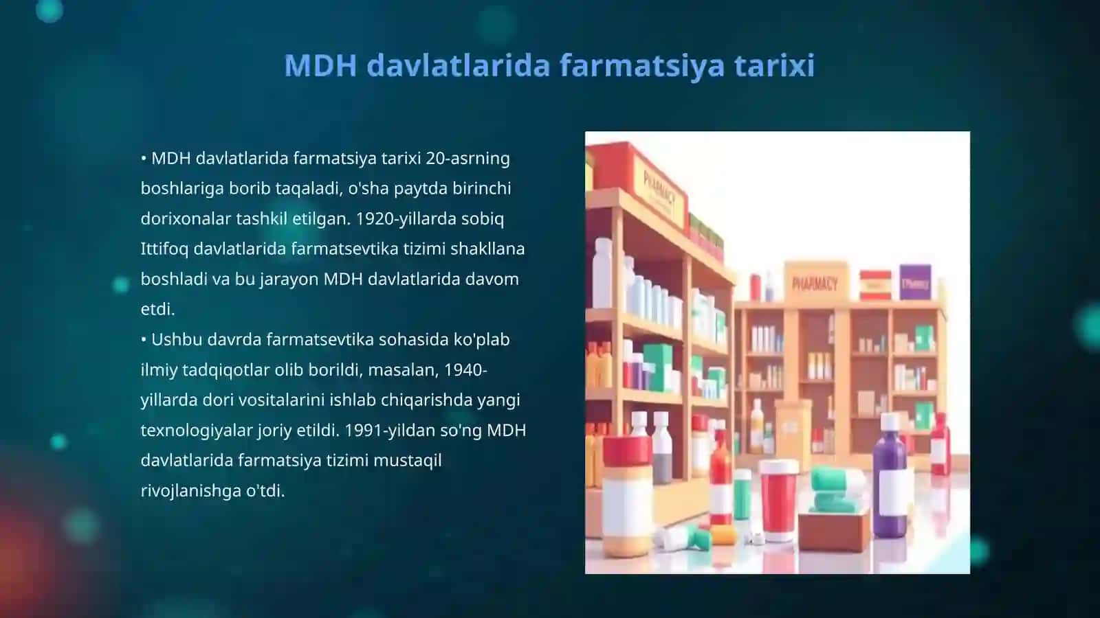 MDH davlatlarida farmatsiyani rivojlanishi 3