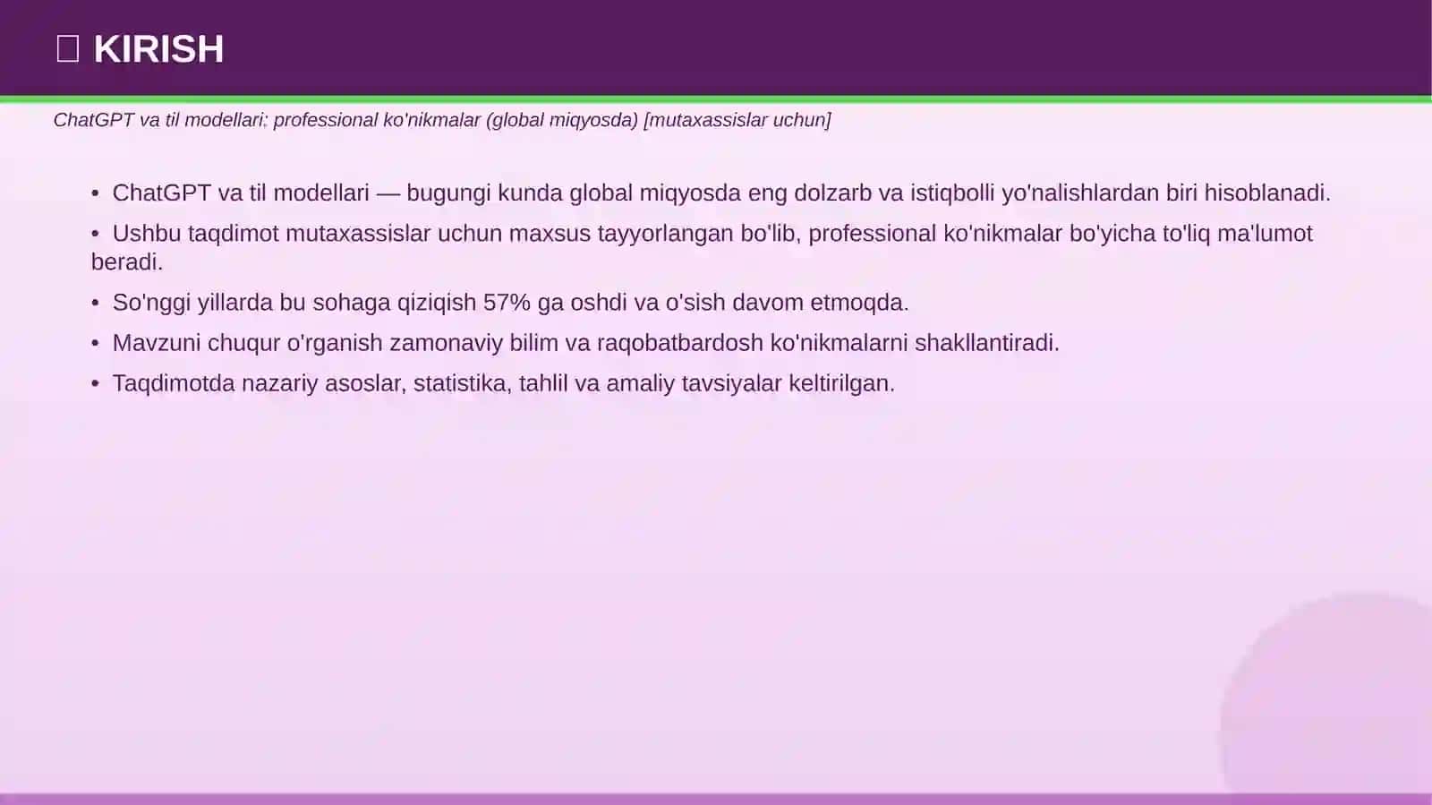 MUTAXASSISLAR UCHUN 3