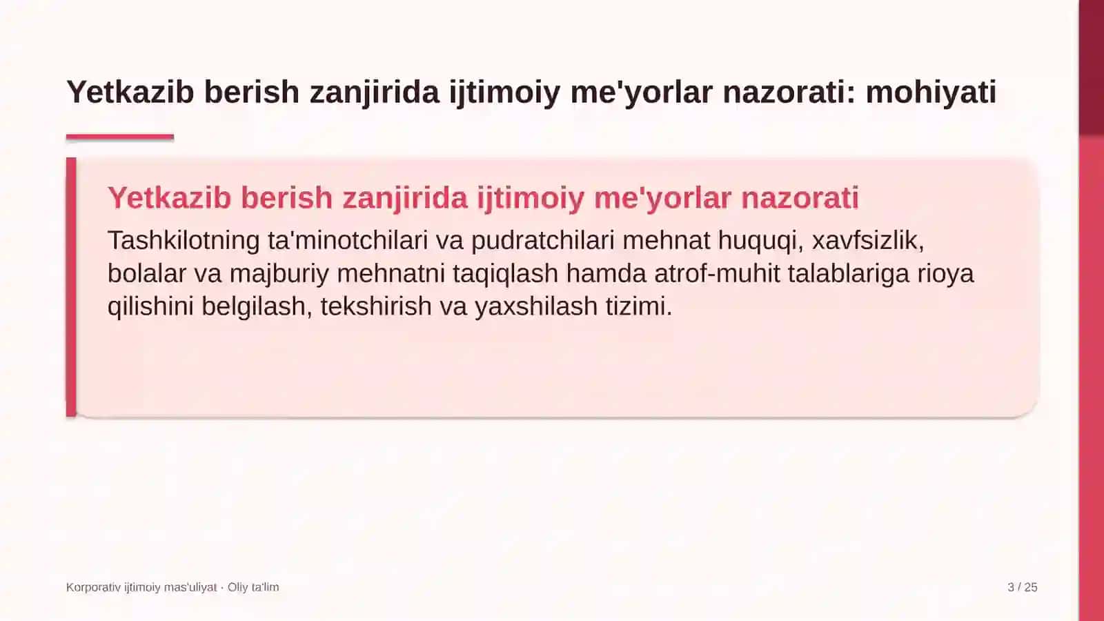 Korporativ ijtimoiy mas'uliyat · Oliy ta'lim 3