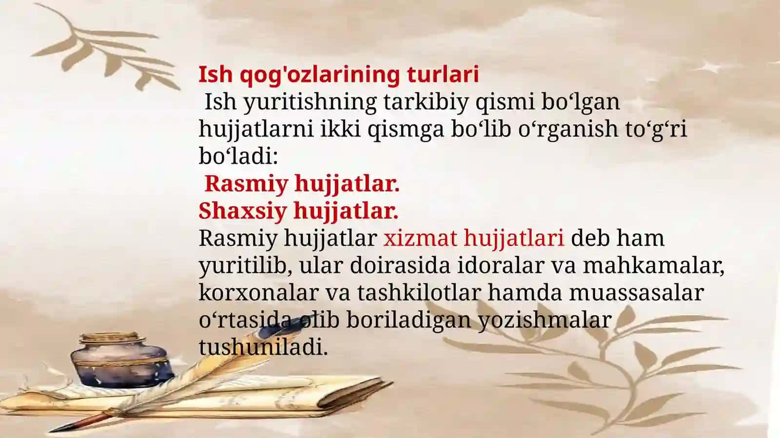 ISH QOG’OZLARININGASOSIY TURLARI 3