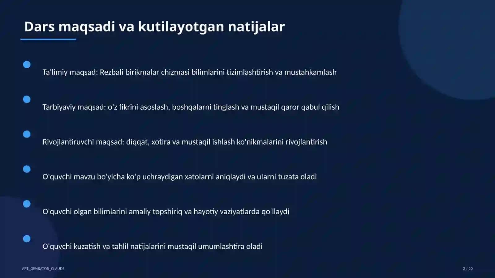 Rezbali birikmalar chizmasi (9-sinf) 3