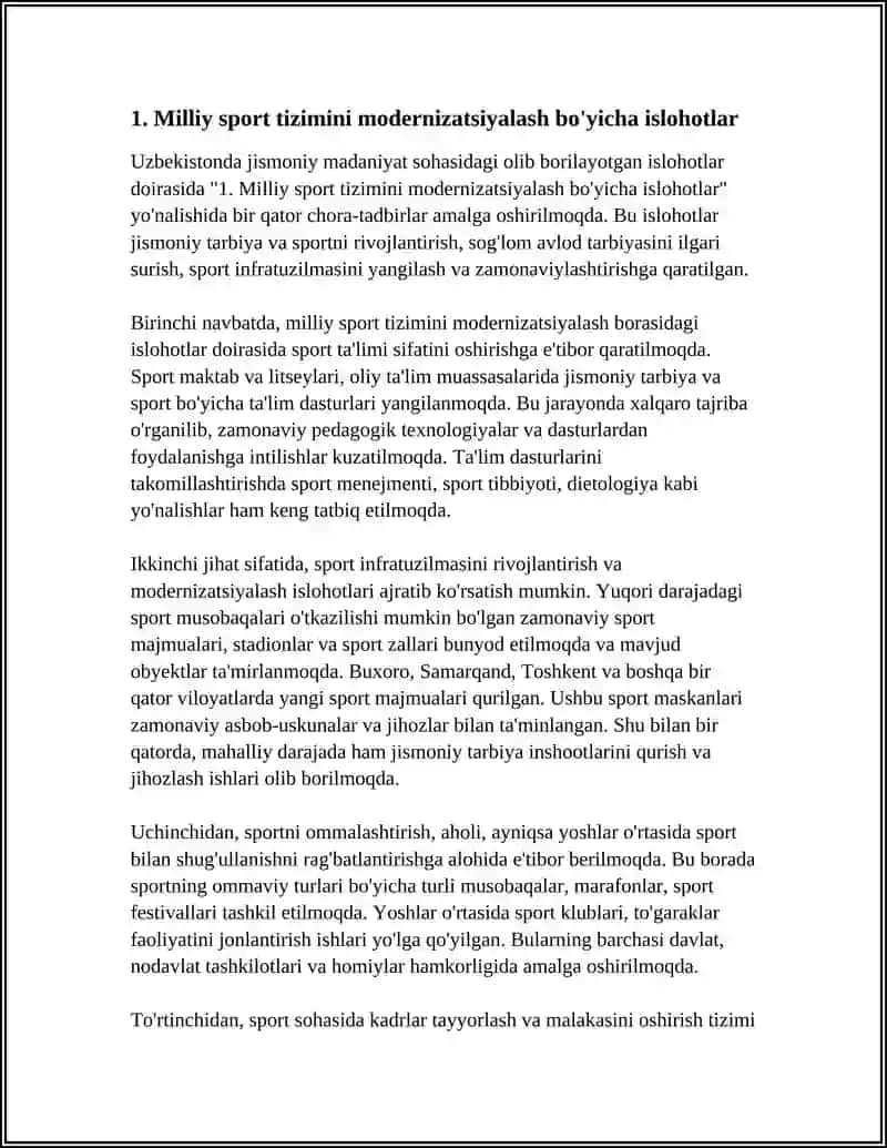 Jismoniy Madaniyat Sohasidagi Olib Borilayotgan Hozirgi Kundagi Islohotlar 3