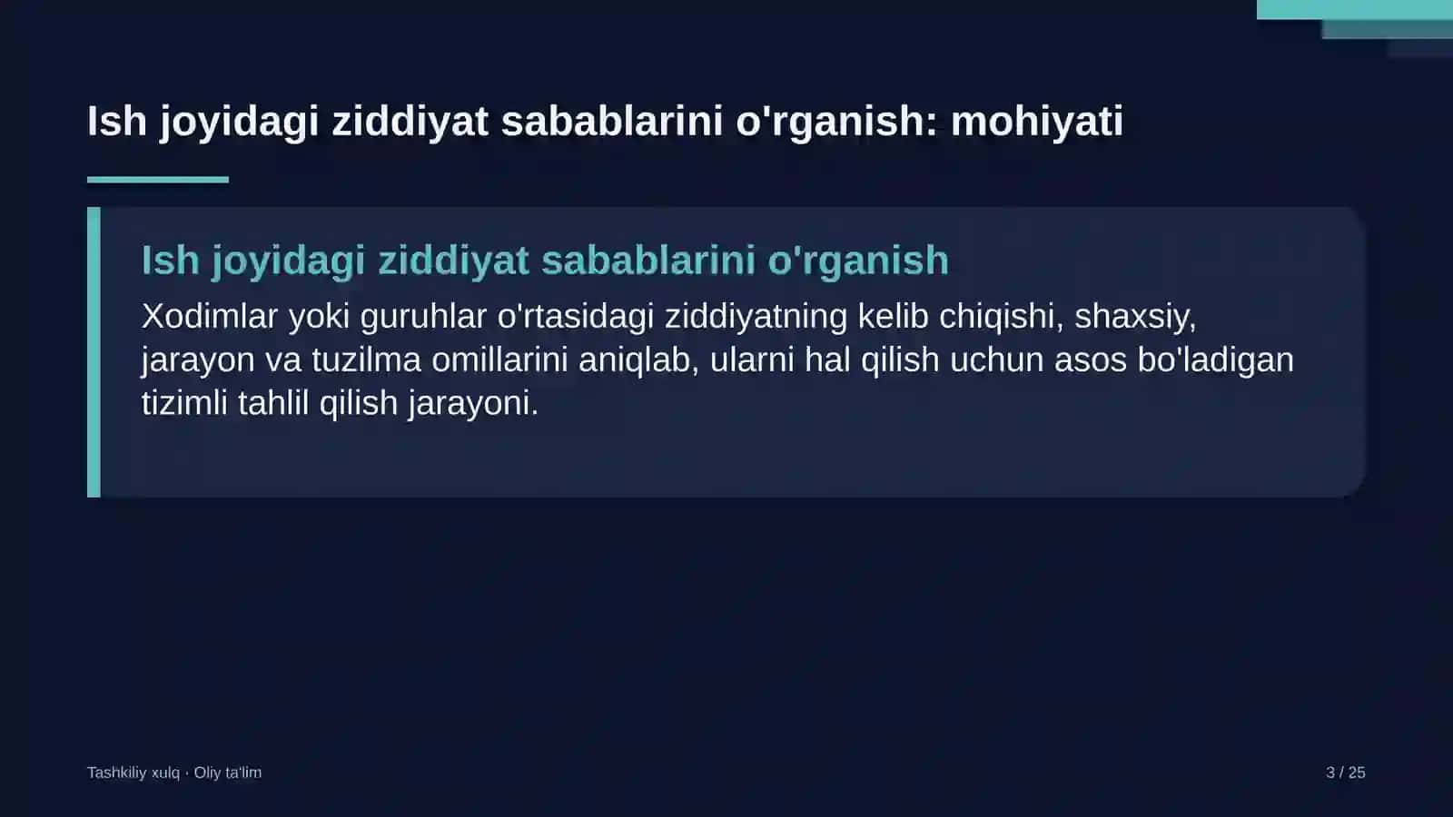 uy joy kommunal xo'jaligida ish joyidagi ziddiyatlarning sabablarini o'rganish 7560 3