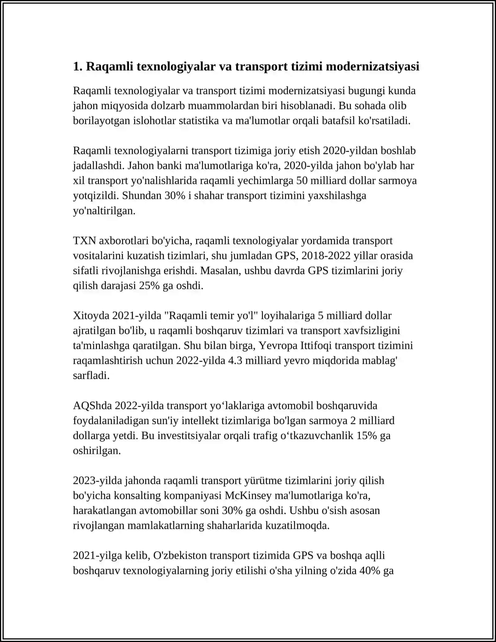 Yo‘l transporti marketingida raqamli texnologiyalardan foydalanish 3